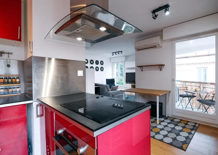 Le Vinyle ~ Parking ~ Balcon ~ Centre-ville アパート *